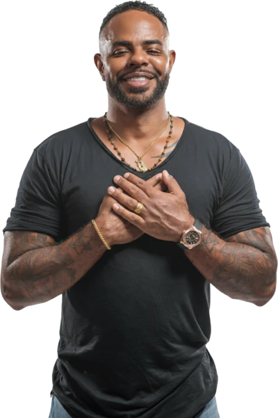 Sean Clayton meditating with hands over chest